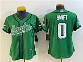 Women's Philadelphia Eagles #0 D'andre Swift Green Cool Base Stitched Baseball Jersey(Run Small),baseball caps,new era cap wholesale,wholesale hats